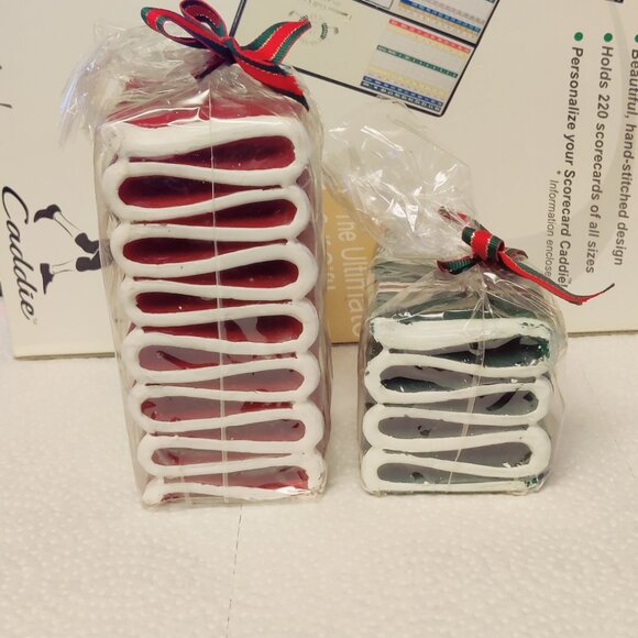 Vintage Christmas candles Red & Green ribbon candy from 90's - Picture 6 of 8